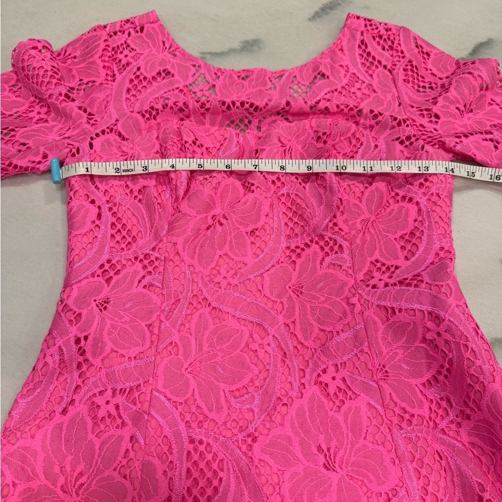 Lilly Pulitzer Allyson Dress Size 00 Pink Tropics Floral Lace NWT - Picture 4 of 16